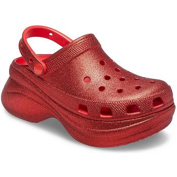 Crocs Classic Bae Glitter Clog Cervene - Damske Dreváky